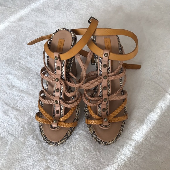 BCBG Max Azria “Vega” Leather Sandals - Picture 1 of 4